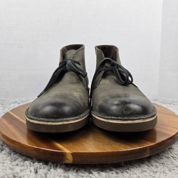 Clarks Men 10.5M Bushacre Gray Leather Casual Daily Lifestyle Desert Chukka Boot main image 11
